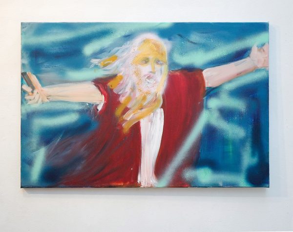 Atousa Bandeh - 10 Commandments, behold the mighty hands of the lord - Tweeluik, 70x100cm & 162x198cm, Acrylverf op canvas
