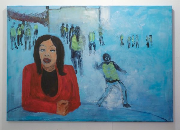 Atousa Bandeh - Self Portrait of a Presenter - 70x100cm, Acrylverf op canvas