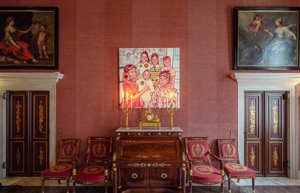 Esiri Erheriene-Essi - A Lineage of Grace (for Tony and Cindy) - Olieverf, inkt en xerox transfer op doek