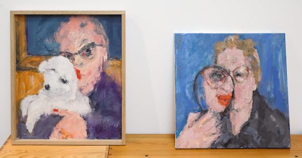 Eva Beresin - A closer Look - 40x40cm & Eternal love - 48x41cm Mixed media op doek