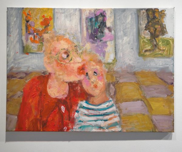 Eva Beresin - His stripe tshirt - 60x80cm Mixed media op doek