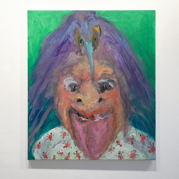 Eva Beresin - Utter desperation with a bird - 95x82cm Mixed media op doek