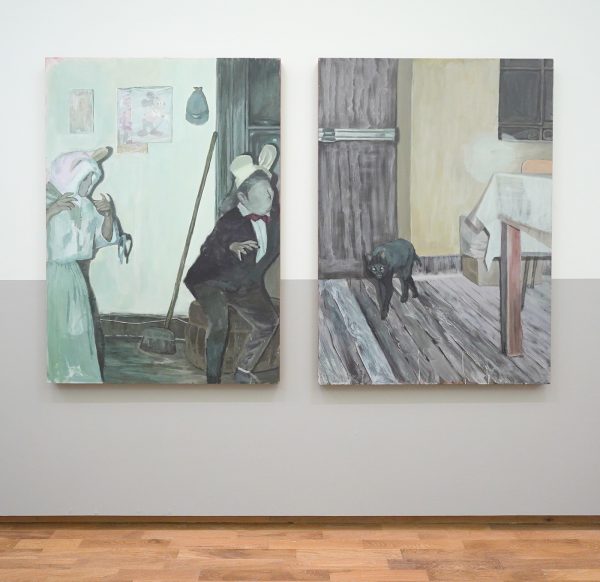 Arturo Kameya - Olor a gas (Gas Smell I) & Olor a gas (Gas Smell II) - Acrylverf en kleipoeder op doek