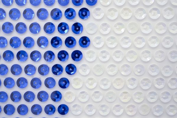 Carel Blotkamp - Study in Blue After Matisse (After Van Golden) - 197x127cm Pailletten op plastic (detail)