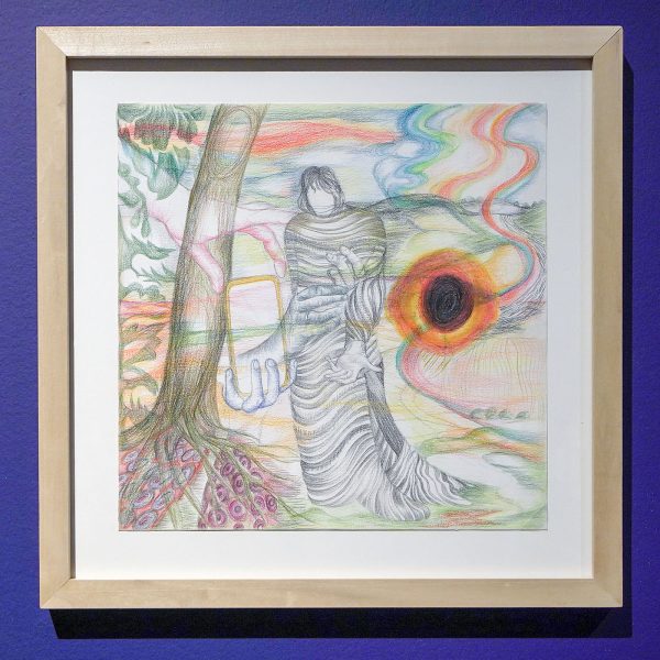 Danielle Lemaire - Picturing Nick's Image Against The First Image of the Brexit - Kleurpotlood op papier