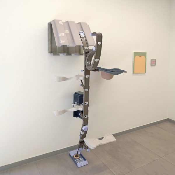 Magali Reus - Dearest (Short the Electric) - Gepoedercoat aluminium en staal, glasvezel, hars, pigmenten, spuitbus, C-print en acrylplaat