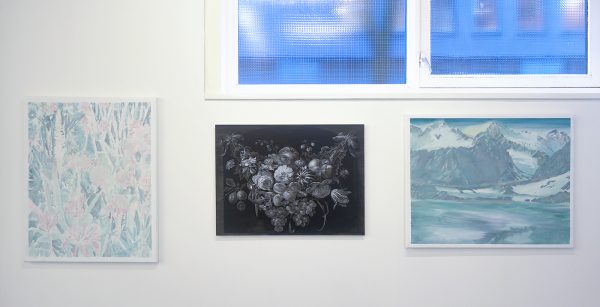 Anne van As - Pattern - 75x60cm Acrylverf op doek & Niek Hendrix - Study of a Window - 68x51cm Olieverf op paneel & Anne van As - Mountain Lake - 60x75cm Acrylverf op linnen