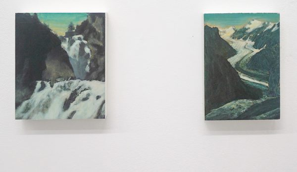 Anne van As - Wasserfall - 12x10cm & Bergweg - 12x9cm Mixed media op MDF