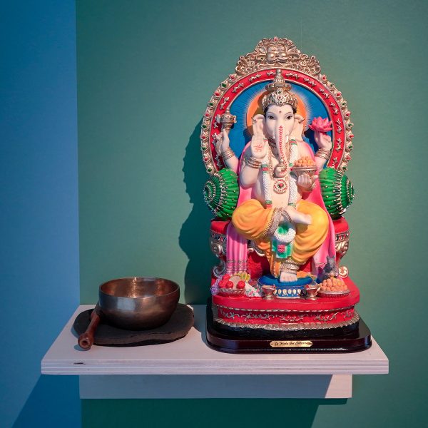 Anoniem - Ganesha - Papier mache met klankschaal van brons
