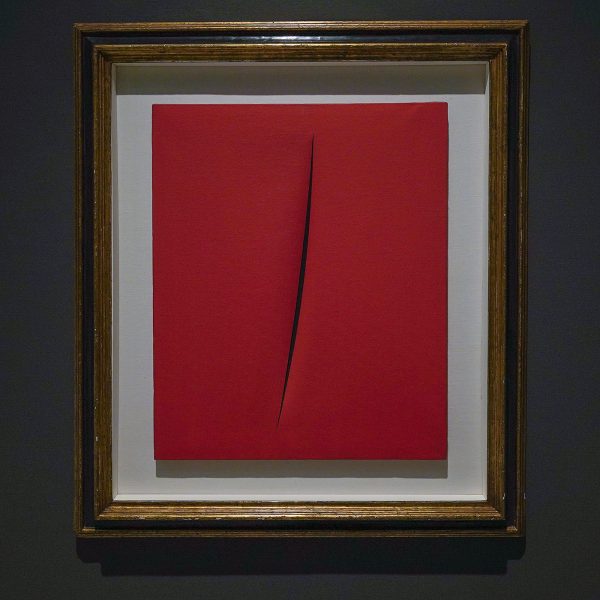 Lucio Fontana - Concetto spaziale, Attesa - Watergedragen verf op doek, 1962