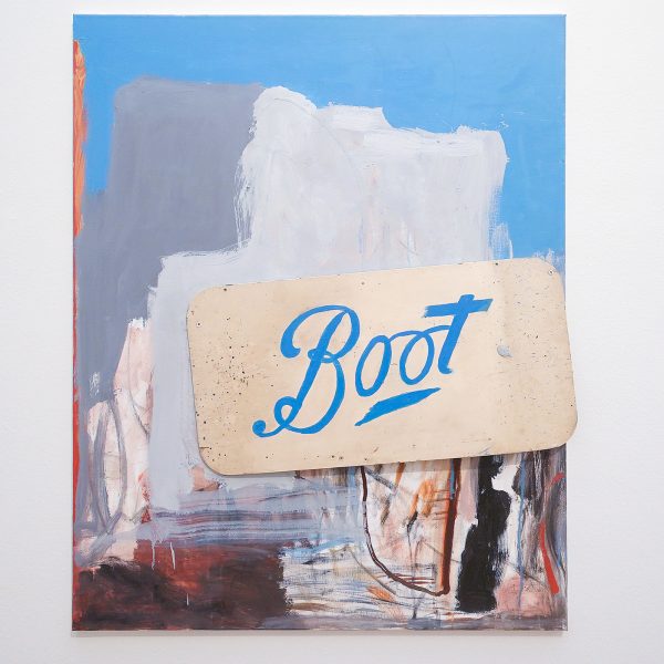 Walter Swennen - Boot(s) - Olieverf op doek met houten opzetstuk, 2018