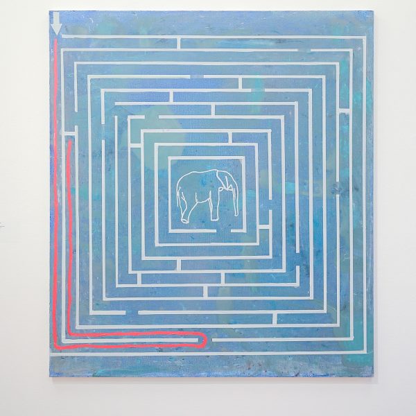 Walter Swennen - Labyrinthe - Acrylverf en olieverf op doek, 2015