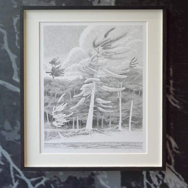 Madeleine Bialke - Death Motel (Burnt Lake) - 43x38cm Inkt en pen op papier