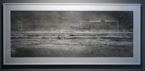 Hans Op de Beeck - Seascape (November) - 130x290cm, Zwart en witte waterverf op Arches papier