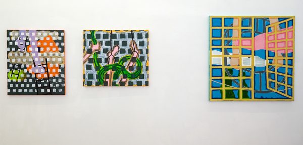 The van Bergen - De ladders - 75x65cm & De slang - 65x75cm & Het half open venster - 100x100cm, Olieverf op canvas