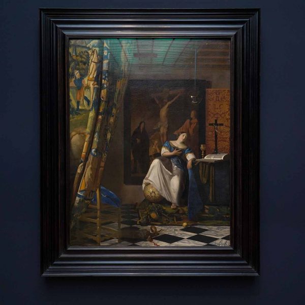 Johannes Vermeer - Allegorie op het katholieke geloof - 114x89cm, Olieverf op doek, circa 1670-1674