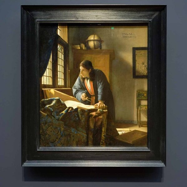 Johannes Vermeer - De geograaf - 52x45cm, Olieverf op doek, 1669