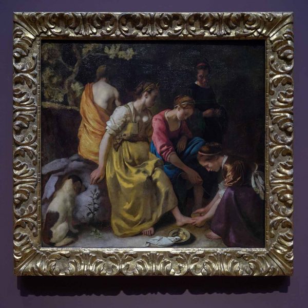 Johannes Vermeer - Diana en haar nimfen - 98x105cm, Olieverf op doek, circa 1655-1656