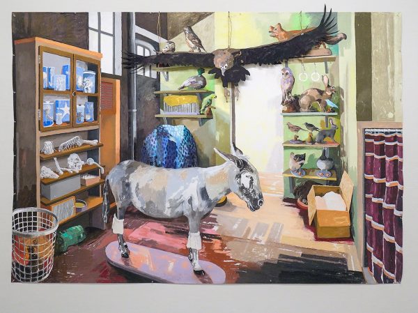 Erik Mattijssen - O Reino Animal - Gouache, pastelkrijt en potlood op papier en touw