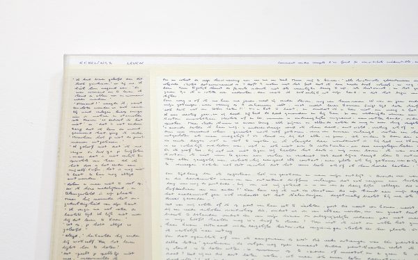 Kees Goudzwaard - Facsimile Rakelings Leven - 180x150cm, Olieverf en zeefdruk op doek (detail)