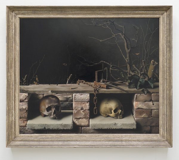 Raoul Hynckes - Stilleve met twee schedels - Olieverf op doek