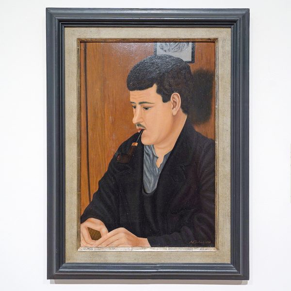 Adolf Dietrich - De Kaartspeler (Hermann Bosshart) - Olieverf op karton, 1926