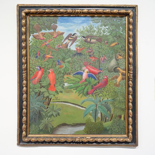 Andre Bauchant - Exotische Vogels - Olieverf op theedoek, 1947