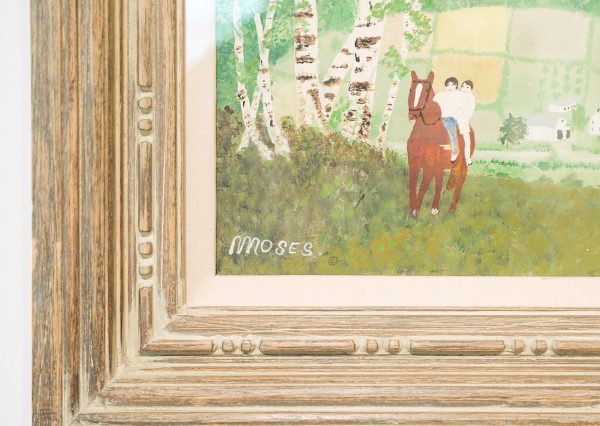 Grandma Moses - Zwarte Paarden - Olieverf op hardboard, 1942 (detail)