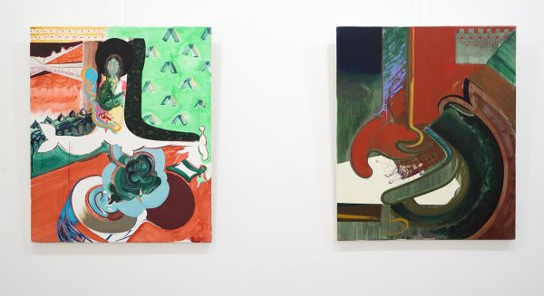 Niels Broszat - Icoon #030 & #029- 60x50cm, Ei tempera en olieverf op katoen