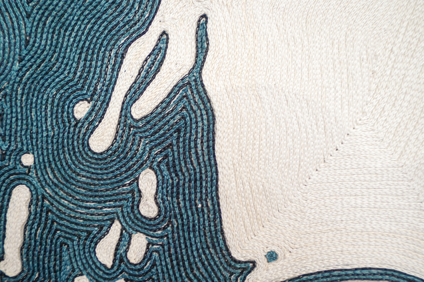 Barbara Broekman - Mijn Familie II - 190x140cm, Handgeborduurd, kettingsteek en germerceriseerde katoen (detail)