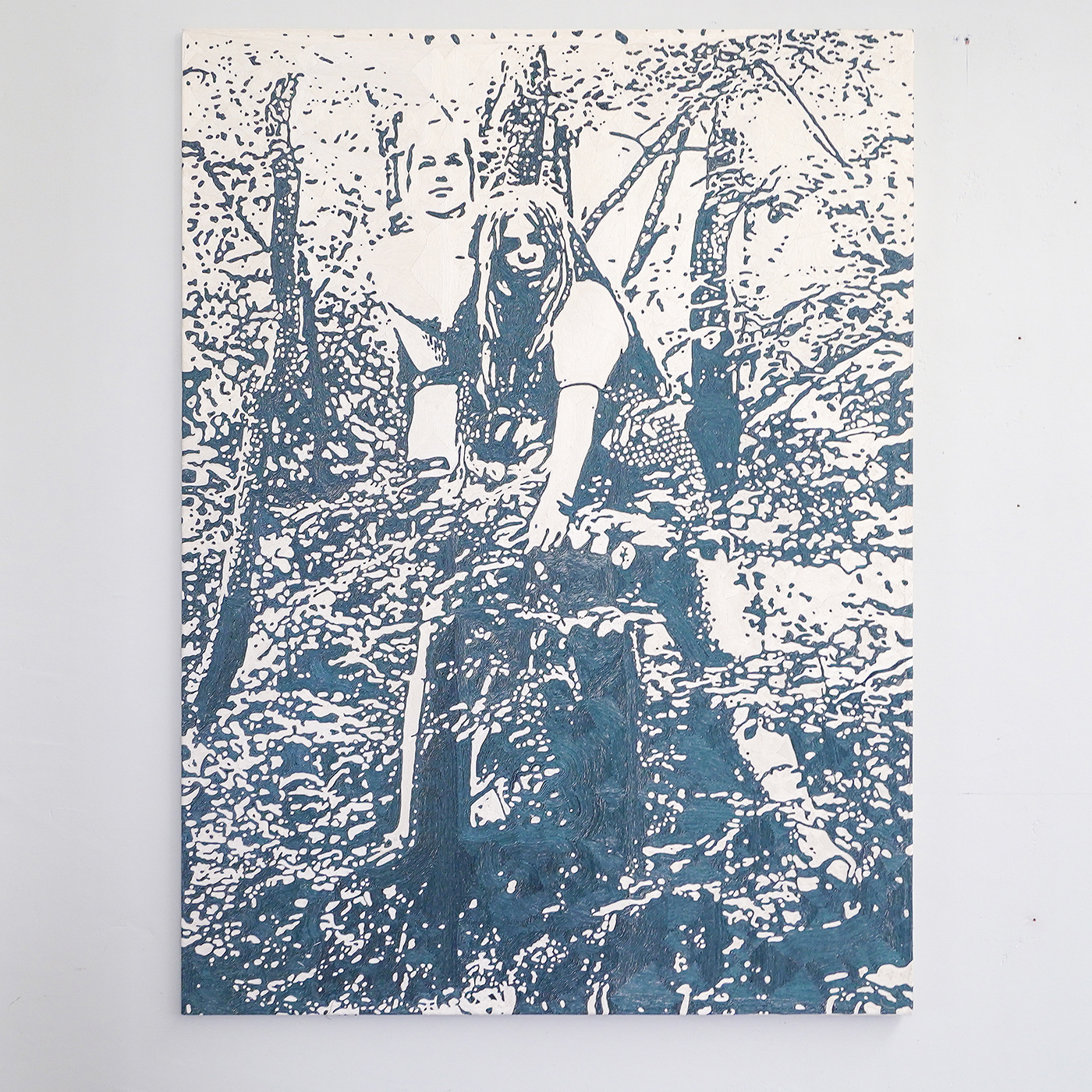 Barbara Broekman - Mijn Familie II - 190x140cm, Handgeborduurd, kettingsteek en germerceriseerde katoen