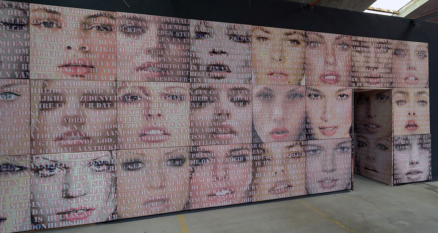 Barbara Broekman - Open Monden serie - 100x100cm, Jacquard dubbel geweven