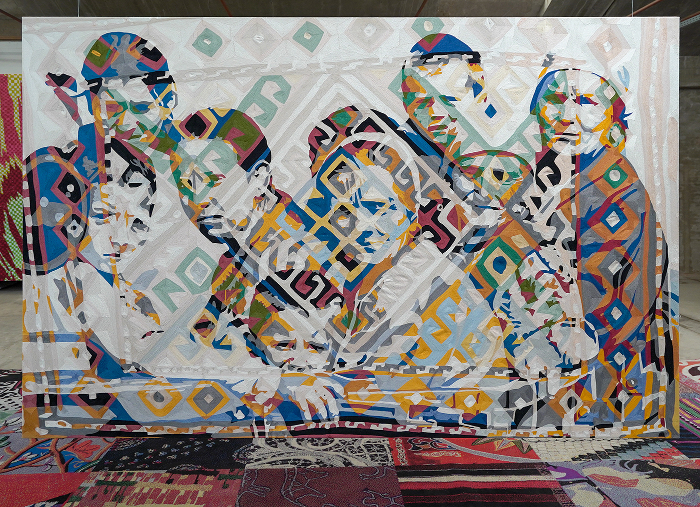 Barbara Broekman - Verlies series nr 1 - 160x250cm, Handgebordeerd, kettingsteek, gemerceriseerde katoen