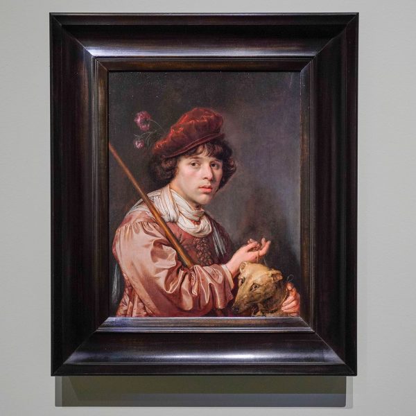 David Bailly - Portret van een jonge man als herder met een hond - Olieverf op paneel, 1640