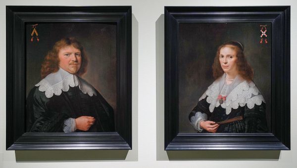 David Bailly - Portretten van Guillielmo Bartolotti II en Jacoba van Erp - Olieverf op paneel, circa 1638