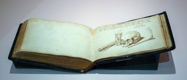 David Bailly - Vanitasstilleven in Album Amicorum van Cornelis de Montigny de Glarges - Pen in bruine inkt op papier, 1624
