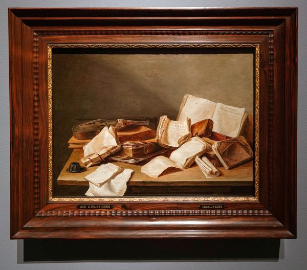 Jan Davidsz de Heem - Stilleven met boeken en een viool - Olieverf op paneel, 1626