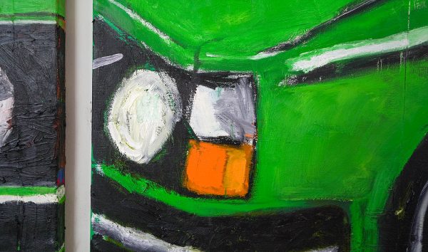 Danielle Hoogendoorn - Volvo - 190x145cm & Volvo (tweeluik) - 170x300cm, Olieverf, acrylverf en oliesticks op linnen (detail)