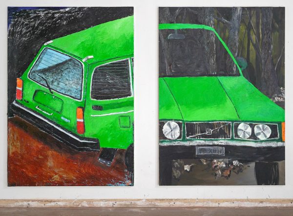Danielle Hoogendoorn - Volvo & Volvo - 170x120cm, Olieverf, acrylverf en oliesticks op linnen