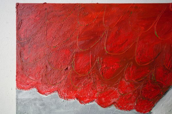 Danielle Hoogendoorn - Volvo met huis) - 165x145cm, Olieverf, acrylverf en oliesticks op linnen (detail)