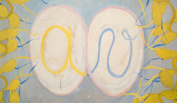 Hilma af Klint - De Tien Grootste, Groep IV nr 1 De Kindertijd & nr 2 Kindertijd - Tempera op papier bevestigd op doek, 1907 (detail)