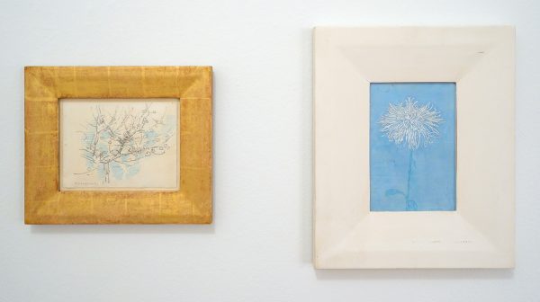 Piet Mondriaan - Bloeiende boom - Potlood op paier, 1917-1918 & Witte Chrysant - Waterverf en gouache op papier, 1906