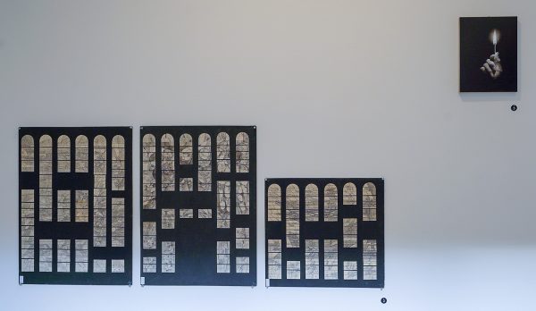 Albert Troost - Schetsen voor Onze-Lieve-Vrouw van Goede Raad Kerk, Maastricht - Potlood op karton & Niek Hendrix - The Origin of the Shadow - Olieverf op paneel