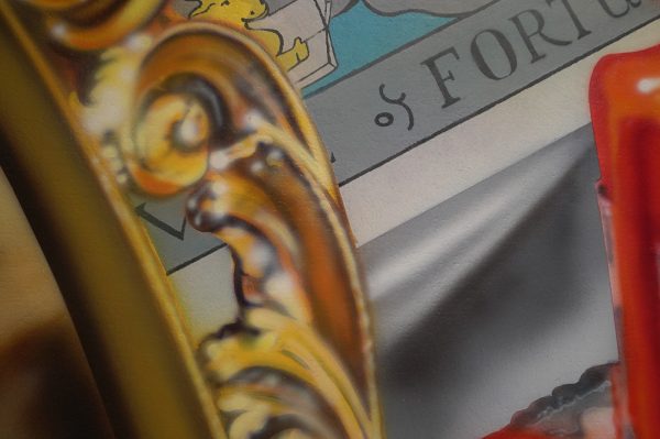 Audrey Flack - Wheel of Fortune - Olieverf en acrylverf op doek (detail)