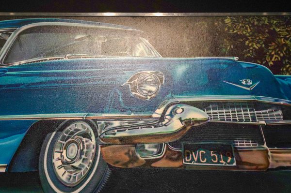 Don Eddy - Blue Caddy - Acrylverf op doek (detail)