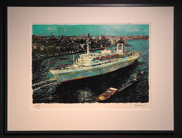Malcolm Morley - SS Amsterdam in front of Rotterdam - Zeefdruk op papier