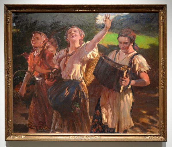 Leopold Schmutzler - Arbeitsmaiden Vom Felde Heimkehrend - Olieverf op doek, 1940