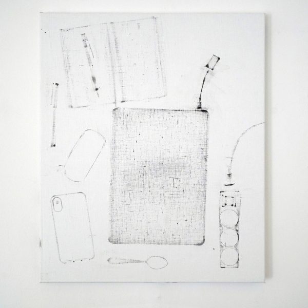 Kirsten Hutsch - Inventory Studio Prenzlauer Berg (10) - 50x60cm, Gesso en UV-vernis op linnen