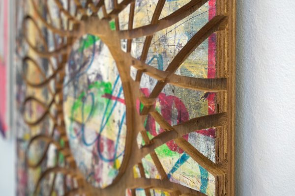 Albert Westerhoff - Subconscious Dialogue #05 - 23x16cm, Mixed media op paneel en betonplex (detail)