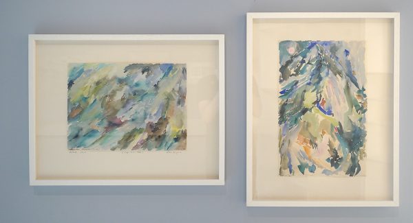 Else Alfelt - Regenboog Zonder Titel & Blauwe lavabloem - Aquarel, 1948